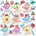 Cute birdy celebration clip art Royalty Free Stock Photo